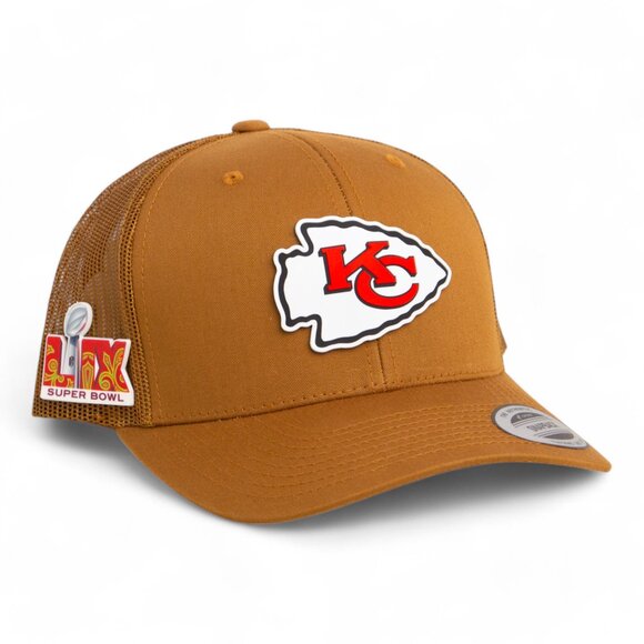 Kansas City Chiefs Super Bowl LIX 3D YP Snapback Trucker Hat- Caramel - Picture 1 of 3